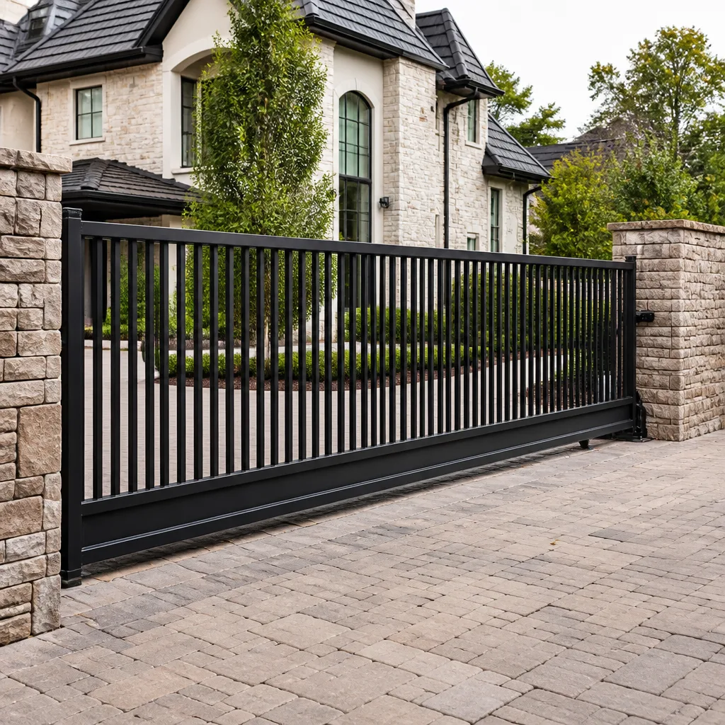 Sliding driveway gates